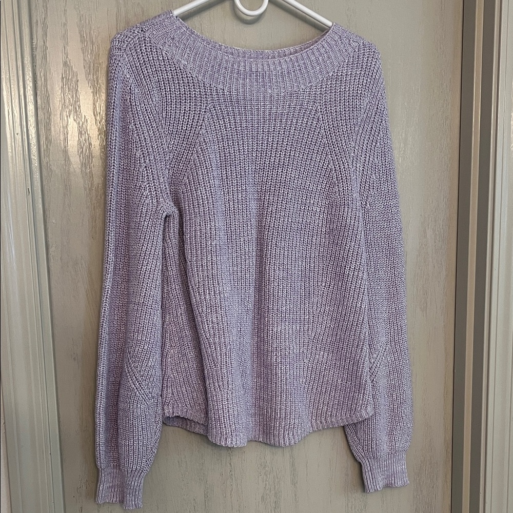 Gap 100% Cotton Lilac Crewneck Knit Sweater